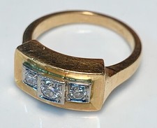 MAGNIFIQUE BAGUE OR 18 CARATS - DIAMANTS 0.25 CARAT - 6.61 G