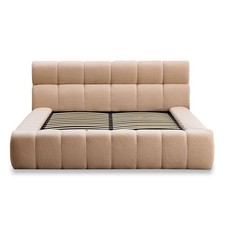 Lit Coffre Matelassé en Tissu