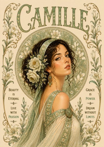 Affiche prénom camille art - camille,