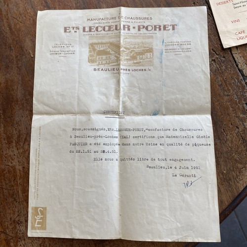 Dpt lettre entete 1951 - dpt,