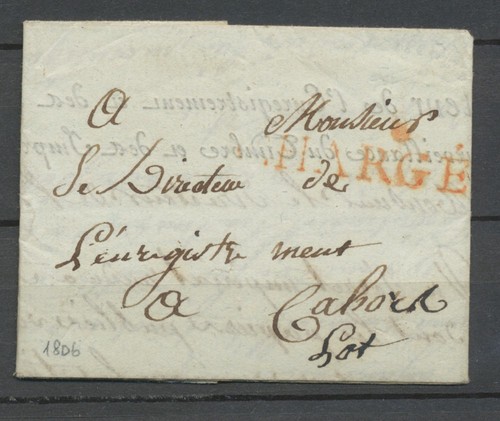 Lettre paris chargé - chargé, rouge