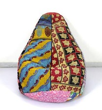 Tabouret vintage fait main coton Kantha floral bohème haricots sac chaise ind...