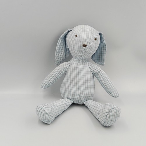 Doudou lapin vichy bleu jacadi - doudou,