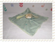 Doudou Plat Carré Lapin Vert