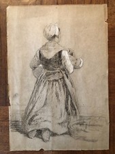 JOLI DESSIN AU CRAYON " FEMME