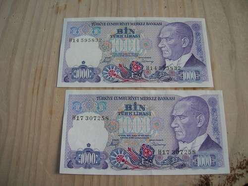 Lot billets turquie 1000 - billets,