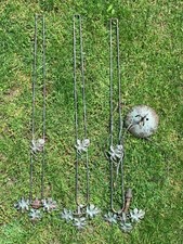 Ancienne descente de lustre monture 3 suspensions en fer forgé luminaire vasque