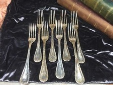 8 FOURCHETTES METAL ARGENTE CHRISTOFLE RUBANS CROISES LOUIS XVI