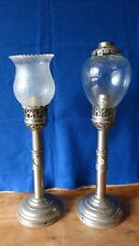 PAIRE DE GRANDES LAMPES ANCIENNES TYPE FLAMBEAU ESSENCE PETROLE?  42 cm