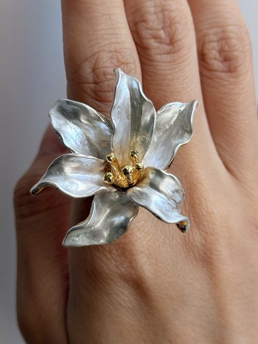 Bague fleur lys statement - fleur,