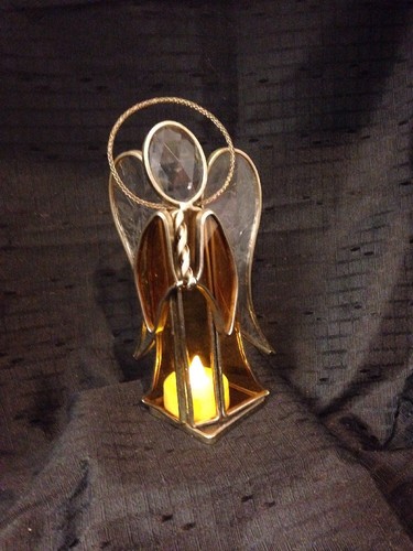 Vintage stained glass amber - vintage,