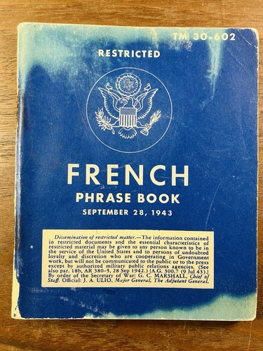 French phrase book army - book,