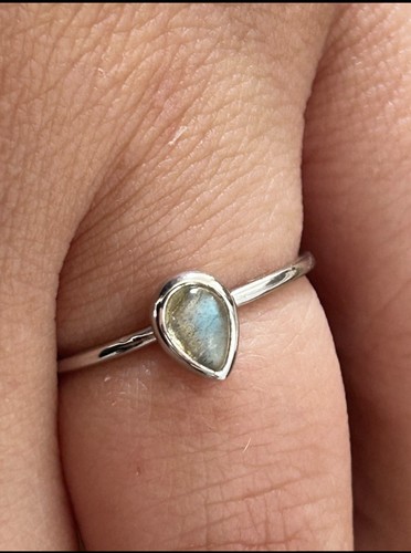 Bague labradorite argentée - labradorite,