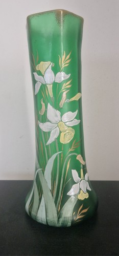 Grand vase verre émaillé