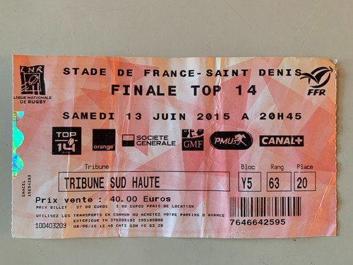 Ticket match rugby final - match,