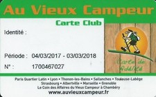 Carte cadeau - Au Vieux Campeur  (fidélité)  - Geschenkkarte  - Gift Card