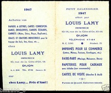 Dijon . petit calendrier 1947