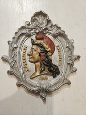 Plaque Médaillon Sculpture Marianne Fonte Aluminium République Française 1870