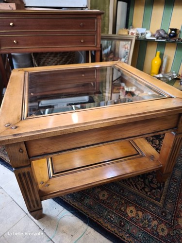 Table basse merisier - en, verre