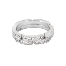 CARTIER - Panthère - Bague or blanc 2 rangs semi-pavée diamants