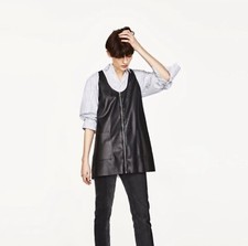 Zara faux leather - knit, mini