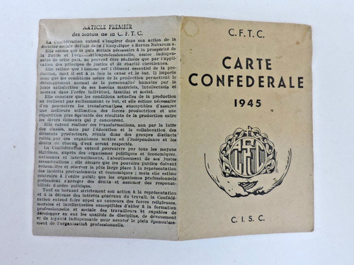 Carte confédérale cftc - carte,