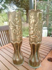 Paire d'obus travail de tranchée WW1 34 cm