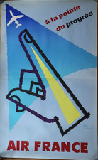 Air France original poster - "A la pointe du progrès" - Jean Carlu