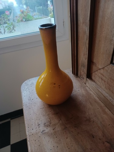 Vase soliflore jaune vernis - vase/soliflore,