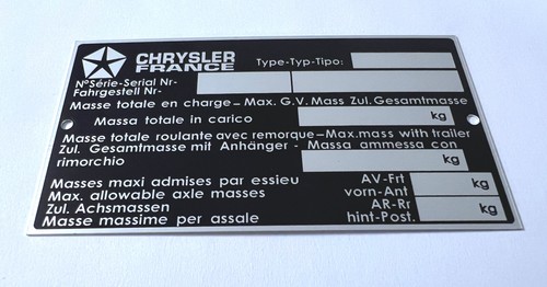 Plaque constructeur simca - constructeur,