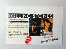 TICKET CONCERT ROLLING STONES NICE 20 JUILLET 1982