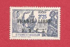 Timbre SAINT PIERRE ET MIQUELON 1941 YT 282 Expo New York Neuf