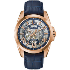 Bulova Montre Bleu Analogique Hommes Sutton Automatic 97A161