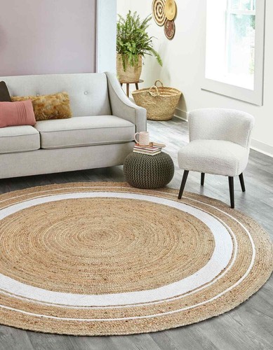 Tapis rond jute élégant - rond,
