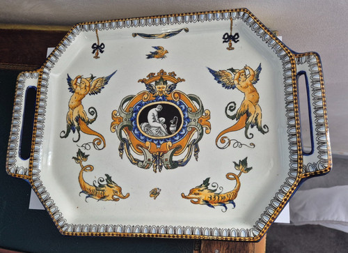 Plateau faience gien - plateau,