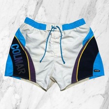 Colmar short de bain Homme Bleu Blanc Élastique Slips Taille 40 W40/54 ita / XXL