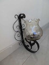 Applique Mural Lampe Fer Forgé Avec Verre À Une Lumière