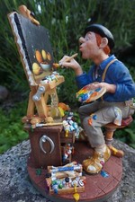 PRO25   FIGURINE PROFISTI ARTISTE PEINTRE METIER CARICATURE GM HUMOUR 29 CM