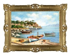 Reproduction D'Art De Plage Œuvres De L'Artiste Bateau E. Roland 90x70 Cm
