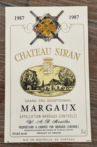 étiquette château siran - Étiquette,