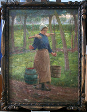 Tableau ancien XIXe HST, Jeune