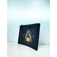 Sac pochette GIVENCHY Antigona Rottweiler imprimé chien logo noir PVC authent...