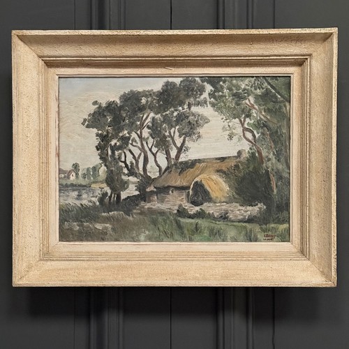 Huile sur toile paysage - , avec