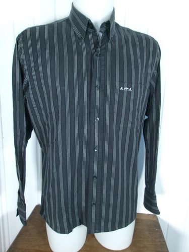 Chemise coton nylon noir rayé - chemise,