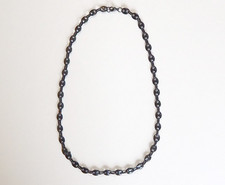 Chaîne de cou en acier noir pour Homme 56 cms Maille grain de café