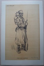 LES POILUS  Lithographie