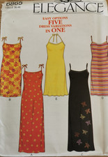 6865 PATRON SIMPLICTY "ELEGANCE"ROBE A BRETELLES OU DOS NU   36 AU 46