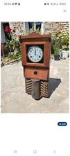 horloge pointeuse simplex annee 1907 vintage bois parfait etat