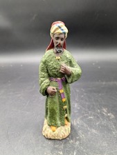 Ancien grand santon Bédouin africain chamelier crèche Jésus Noël Hauteur 14,5 cm