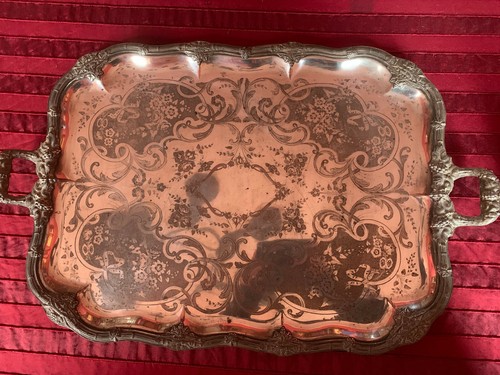 Plateau argent ancien avec - en,